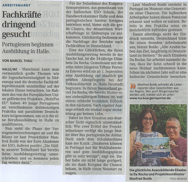 Fachkräfte gesucht - Ausbildungsplatz an der Euro Akademie gefunden