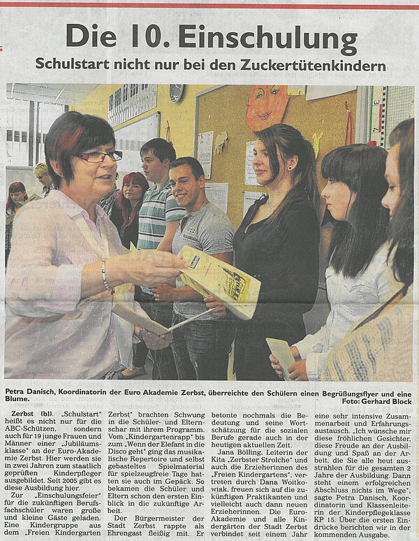 Die 10. Einschulung an der Euro Akademie in Zerbst