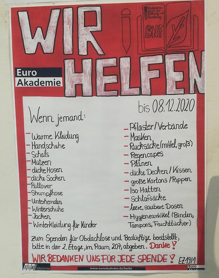 Spenden: Schüler*innen engagieren sich