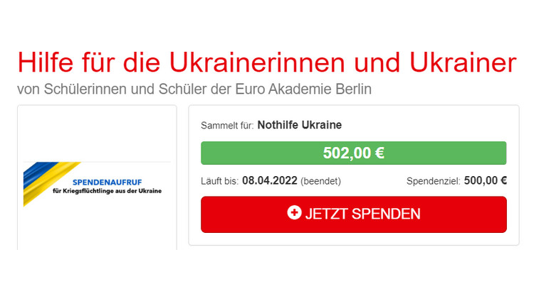 Spenden für Kriegsbetroffene