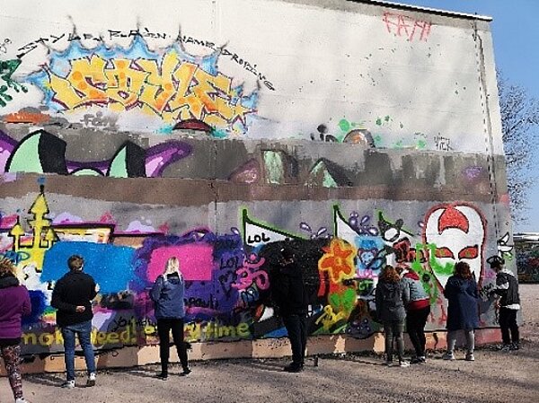 Graffiti-Projekt der Euro Akademie Erfurt