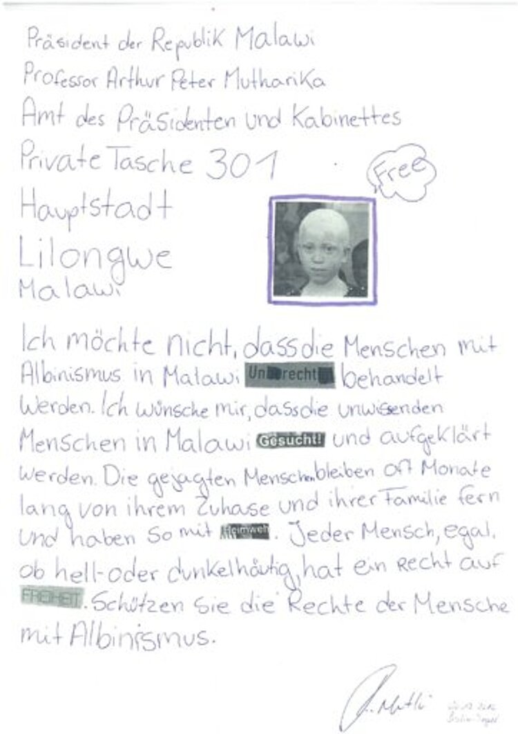 Schulprojekt „Briefmarathon – Schreib für Freiheit“ von Amnesty International