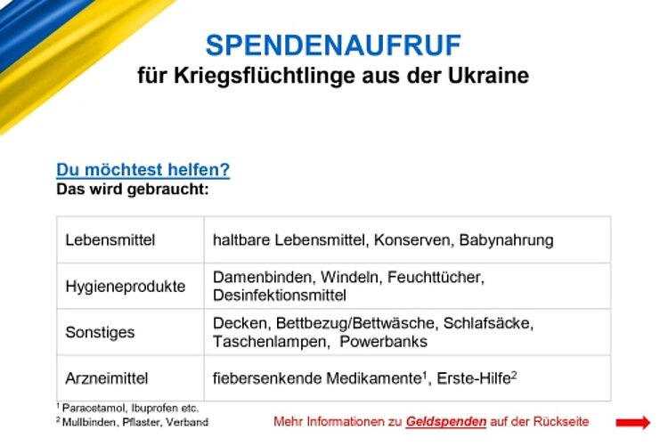 Auszubildende der Euro Akademie Berlin starten Hilfsaktion für die vom Ukraine-Konflikt betroffenen Menschen