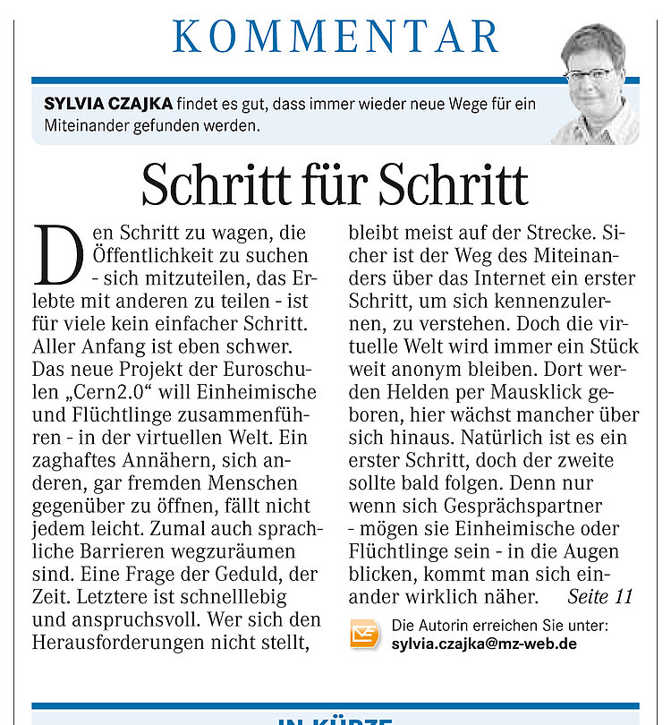 Projekt "Cern 2.0" in der regionalen Presse