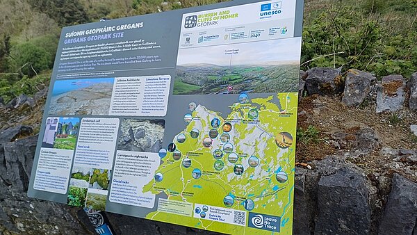 Gregans Geopark Sitemap, mit Bildern zum Park.